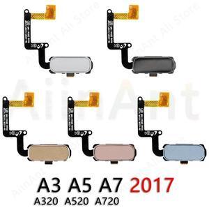 For Samsung Galaxy A3 A5 A7 2017 A320F A520F A720F Back Home Button Fingerprint Sensor Flex Cable Phone Repair Parts