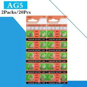 20Pcs/Pack 1.55V AG5 LR754C ell Coin Alkaline Battery 393 SR754 193   393A 48LR Button Batteries For Cholesterol Testing Meter