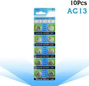 Hot Sale 1.5V 10Pcs AG13 Alkaline Button Cell Coin Battery LR44 L1154 RW82 RW42 SR1154 SP76 A76 357A pila lr44 For Blood Glucose