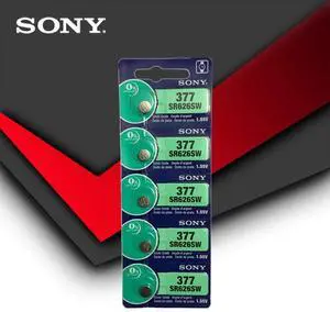 5pcs Sony 377 SR626SW SR626 AG4 1.55V Silver Oxide Watch Battery SR626SW 377 Button Coin Cell MADE IN JAPAN 5pcs Sony 377 SR626SW SR626 AG4 1.55V Silver Oxide Watch Battery SR626SW 377 Button Coin Cell MADE IN JAPAN