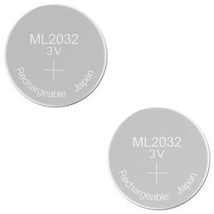Rechargeable Battery ML2032 3V 2PCS Lithium Button Built-in Coin Cell Batteries 2032 Replace CR2032 CMOS BIOS RTC Backup Reserve