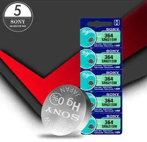 5Pc For Sony 621 Watch Battery AG1 LR621 sr621sw 364A 1.5V LR60 Silver Oxide Button Cell Battery For Watch Electronic Calculator