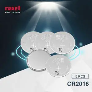 5pc maxell brand  battery cr2016 3v button cell coin batteries for watch computer cr 2016