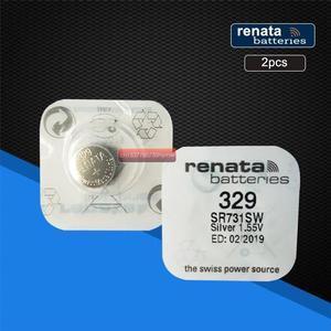 2pack Renata LONG LASTING 329 SR731SW D329 V329 Watch Battery Button Coin Cell Batteries