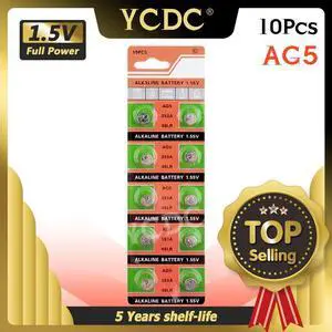 10pcs/pack AG5 LR754 393 Button Batteries SR754 193 Cell Coin Alkaline Battery 1.55V 393A 48LR G5A For Watch Toys Remote