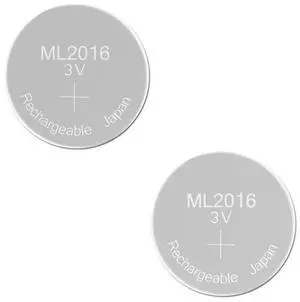 Rechargeable Battery ML2016 3V 2 PCS Lithium Button Built-in Coin Watch Cell Batteries ML 2016 Replaces CR2016 Backup Reserve