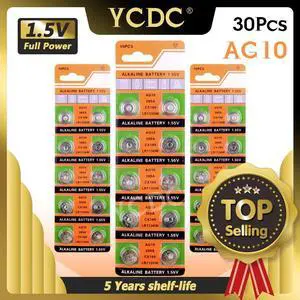 30x LR1130 AG10 V10GA Cell Battery Watch Button Coin 189 389 390 LR54 Battery 30Pcs AG10 G10A SR1130 LR1130 390A D189 Alkaline
