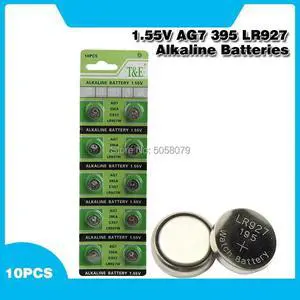 10pcs/pack AG7 LR927 LR57 Button Batteries 395A Cell Coin Alkaline Battery 1.55V SR927W 399 GR927 For Watch Toys Remote