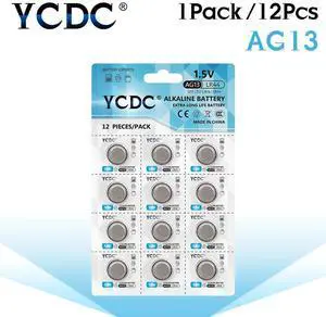 AG13 Button Batteries AG 13 LR44 357A A76 G13A G13 1.5V Alkaline Coin Cell Battery For Watch Calculators LED lights 12pcs