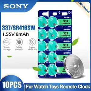 10PCS Sony 337 SR416SW SR416 LR416 V337 GP337 1.55V Silver Oxide Battery For Watch Hearing Aid Toys Button Cell Coin 10PCS Sony 337 SR416SW SR416 LR416 V337 GP337 1.55V Silver Oxide Battery For Watch Hearing Aid Toys Button Cell Coin