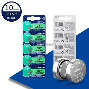 10pcs  FOR SONY 377 376 177 SR626SW 626 SR626 V377 AG4 Watch Battery Silver Oxide Button Coin Cell MADE IN JAPAN