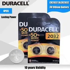 4PCS for DURACELL CR2032 Button Cell Battery 3V Lithium Batteries for Watch Toys Computer Calculator Control DL/CR 2032