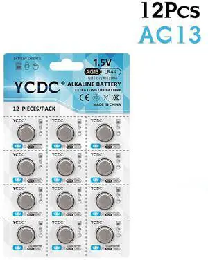 12Pcs  AG13  Button Batteries 1.5V SR44SW L1154 RW82 RW42 LR44 357 AG13 Coin Cell Batteries For Watch Calculator Toys