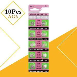 10pcs  AG6 LR920   L921 Button Batteries SR927 171 Cell Coin Alkaline Battery 1.55V 371A CX69 LR920W For Watch Toys Remote