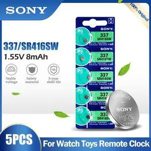 5PCS Sony 337 SR416SW SR416 LR416 V337 GP337 1.55V Silver Oxide Battery For Watch Hearing Aid Toys Button Cell Coin 5PCS Sony 337 SR416SW SR416 LR416 V337 GP337 1.55V Silver Oxide Battery For Watch Hearing Aid Toys Button Cell Coin