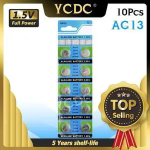 10pcs AG13 1.5V LR44 L1154 RW82 RW42 SR1154 SP76 A76 357A pila lr44 SR44 AG 13 Alkaline Button Cell Coin Battery