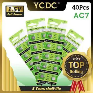 40PCS 1.55V AG7 LR927 LR 927 Alkaline Battery Button Coin Cell Watch Batteries LR927 LR57 SR927W 399 GR927 395A 195 395 399
