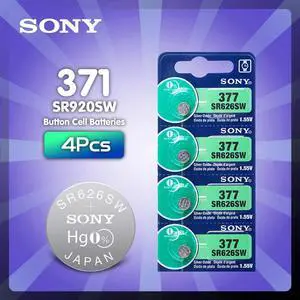 2020  4PCS/lot Sony 1.55V AG4 377A 377 LR626 SR626SW SR66 LR66 button cell Watch Coin Battery Silver Oxide