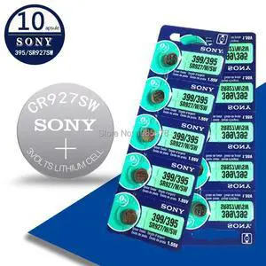 10pcs  FOR SONY 395 SR927SW 399 SR927W AG7 LR927 1.55V Watch Battery Silver Oxide Button Coin Cell MADE IN JAPAN