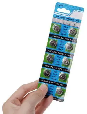 10Pcs AG13 A76 LR44 357A S76E G13 Button Coin Shaped Cell Battery 1.55V Alkaline Button Batteries G6DD