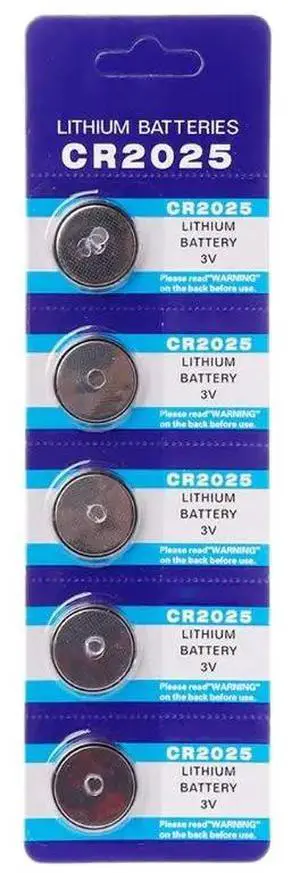 5PCS 5PCS Lithium Battery CR2025 3V Cell Coin Batteries DL2025 BR2025 KCR2025 CR 2025 Car Key Button Watch Computer Electronic