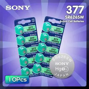 10pcs SONY 377 376 177 SR626SW 626 SR626 V377 AG4 Watch Battery Silver Oxide Button Coin Cell MADE IN JAPAN 10pcs SONY 377 376 177 SR626SW 626 SR626 V377 AG4 Watch Battery Silver Oxide Button Coin Cell MADE IN JAPAN