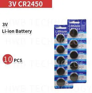 10pcs CR2450 button cell coin battery 2450 ECR2450 KCR2450 5029LC LM2450 3V lithium Battery For Watch Electronic Devices