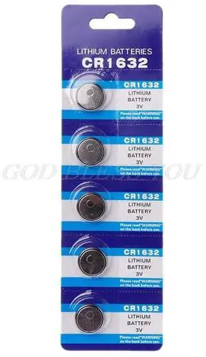 5PCS Button Battery CR1632 Lithium Coin Cell Batteries 3V LM1632 BR1632 ECR1632 CR 1632 Electronic Watch Toy Remote