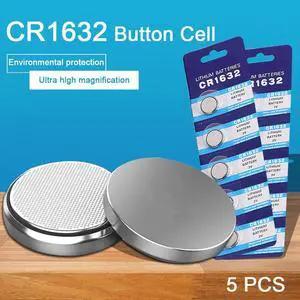 CR1632 5 PCS/Pack Button Battery LM1632 BR1632 ECR1632 Coin Cell Lithium Batteries 3.0V Watch Battery for Toy Calculator Clock