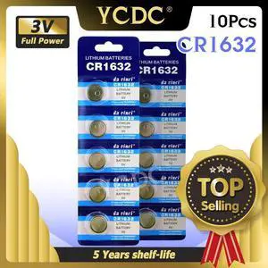 10pcs CR1632 Liion Cell 3V Lithium Battery Button Coin Cell 1632 BR1632 ECR1632 DL1632 KCR1632 LM1632 KL1632 L1632 KECR1632