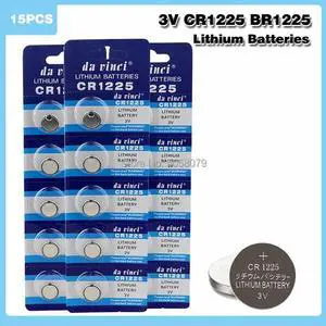 15pcs/pack CR1225 Lithium Button Battery LM1225 BR1225 KCR1225 Cell Coin Batteries 3V CR 1225 For Watch Electronic Toy Remote