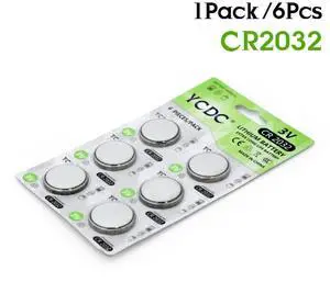 6pcs/1card 3V CR 2032 Lithium Button Cell Battery BR2032 DL2032 ECR2032 CR2032 5004LC KCR2032 Coin Cell Batteries For Watch Toys