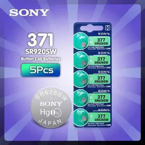 2020 5pcs Sony 377 SR626SW SR626 AG4 GP377 L626 1.55V Silver Oxide Watch Battery SR626SW 377 376 Button Coin Cell 2020 5pcs Sony 377 SR626SW SR626 AG4 GP377 L626 1.55V Silver Oxide Watch Battery SR626SW 377 376 Button Coin Cell