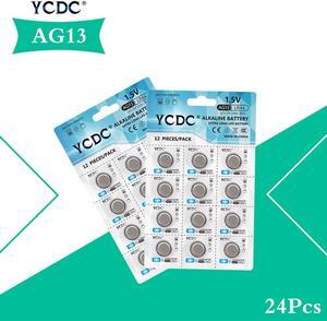 24Pcs  AG 13 Button Battery 1.5V SR44SW L1154 RW82 RW42 LR44 357 AG13 Coin Cell Batteries for Watch Calculator toys