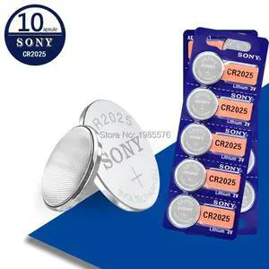 10pcs For Sony 3V CR2025 Cell Coin Button Batteries DL2025 BR2025 KCR2025 CR 2025 Lithium Battery For Watch Toys Remote Control