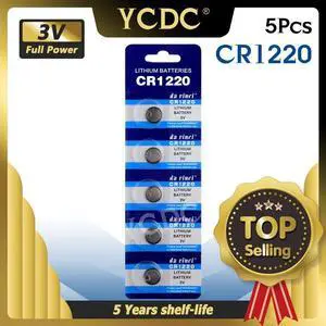 5pcs 3V CR 1220  CR1220 Button Batteries DL1220 BR1220 LM1220 Cell Coin Lithium Battery For Watch Electronic Toy Calculator