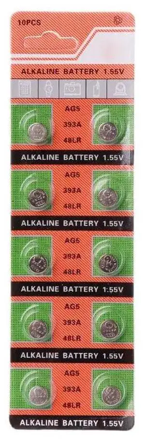 10PCS Alkaline Battery Button Coin Cell AG5 LR754 393 SR754 193 546 RW28 48 Hearing Aid Earphone Watch Batteries