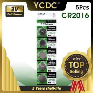 5pcs/card 3V CR 2016 CR2016 Button Batteries LM2016 BR2016 DL2016 Cell Coin Lithium Battery For Watch Electronic Toy Calculators