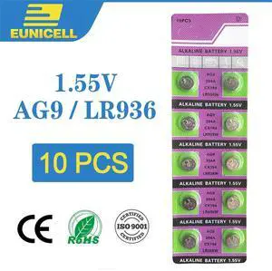 10pcs Alkaline Cell Coin Battery 1.55V AG9 LR936 LR45 Button Batteries 394 SR936 194 SR936SW CX194 L936 G9A AG 9 For Watch Toys