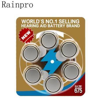 Rainpro 6PCS/LOT A675 Hearing Aid Batteries a675  675 PR44 S675A AG13 Zinc Air Button 1.45V