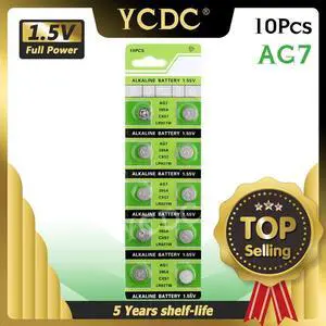 10pcs One Card AG7 L927 395 SR57 SR927SW 195 LR927 399 523 610 613 Button Coin Cell Alkaline Battery 1.55V Long Life