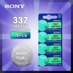 4pcs SONY Watch battery 337 SR416SW Silver 1.55V button cell battery for swatch watch LED Headphone 4pcs SONY Watch battery 337 SR416SW Silver 1.55V button cell battery for swatch watch LED Headphone