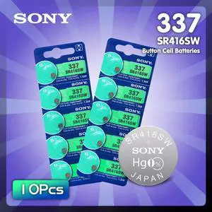 2020  10pcs/lot Sony 1.55V 337 SR416SW Silver Oxide Watch Battery LR416 337 SR416SW Button Coin Cell  0%Hg