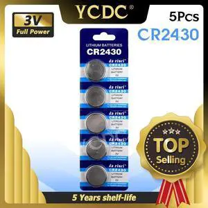 5pcs/pack CR2430 Button Batteries DL2430 BR2430 KL2430 Cell Coin Lithium Battery 3V CR 2430 For Watch Electronic Toy Remote