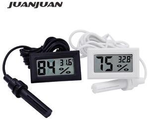 Digital LCD Thermometer Hygrometer Temperature Humidity Gauge with Probe for Vehicle Reptile Terrarium Fish Tank Refrigerator