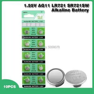 10pcs 1.55v Ag11 362A SR720 SR721SW SR58 19 162 362 423 532 601 LR721 Button Coin Cell Watch Battery Alkaline Batteries