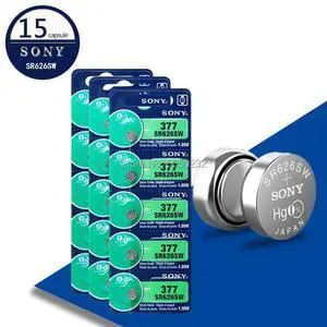 15pcs  For SONY 1.55V 377 376 SR626SW 626 SR626 V377 AG4 Watch Battery Button Coin Cell For Toys MADE IN JAPAN
