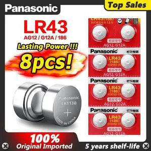 8Pcs AG12 AG 12 LR 43 Battery 2020  LR1144 LR43 Coin Button Cells 1.5V Alkaline L1142 SG12 LR43 386A 386X CR43 LR1144 RW44