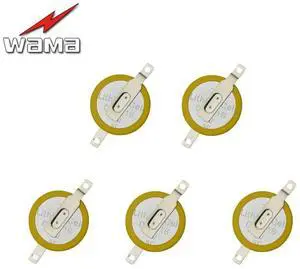 5x Wama CR1616 Button Cell Batteries Tabs 3V 2 Feet Welding Solder Pins 50mAh 1616 ECR1616 LM1616 Coin battery
