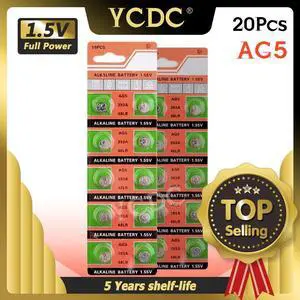 20pcs/2pack 1.55v AG5 Button Cell Coin Batteries LR48 L750 LR754 393 SR754 193 398A Lithium Alkaline Watch Toys Battery